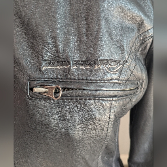 Vintage Ed Hardy Leather Skull Live To Ride Motorcycle Jacket - Picture 13 of 16